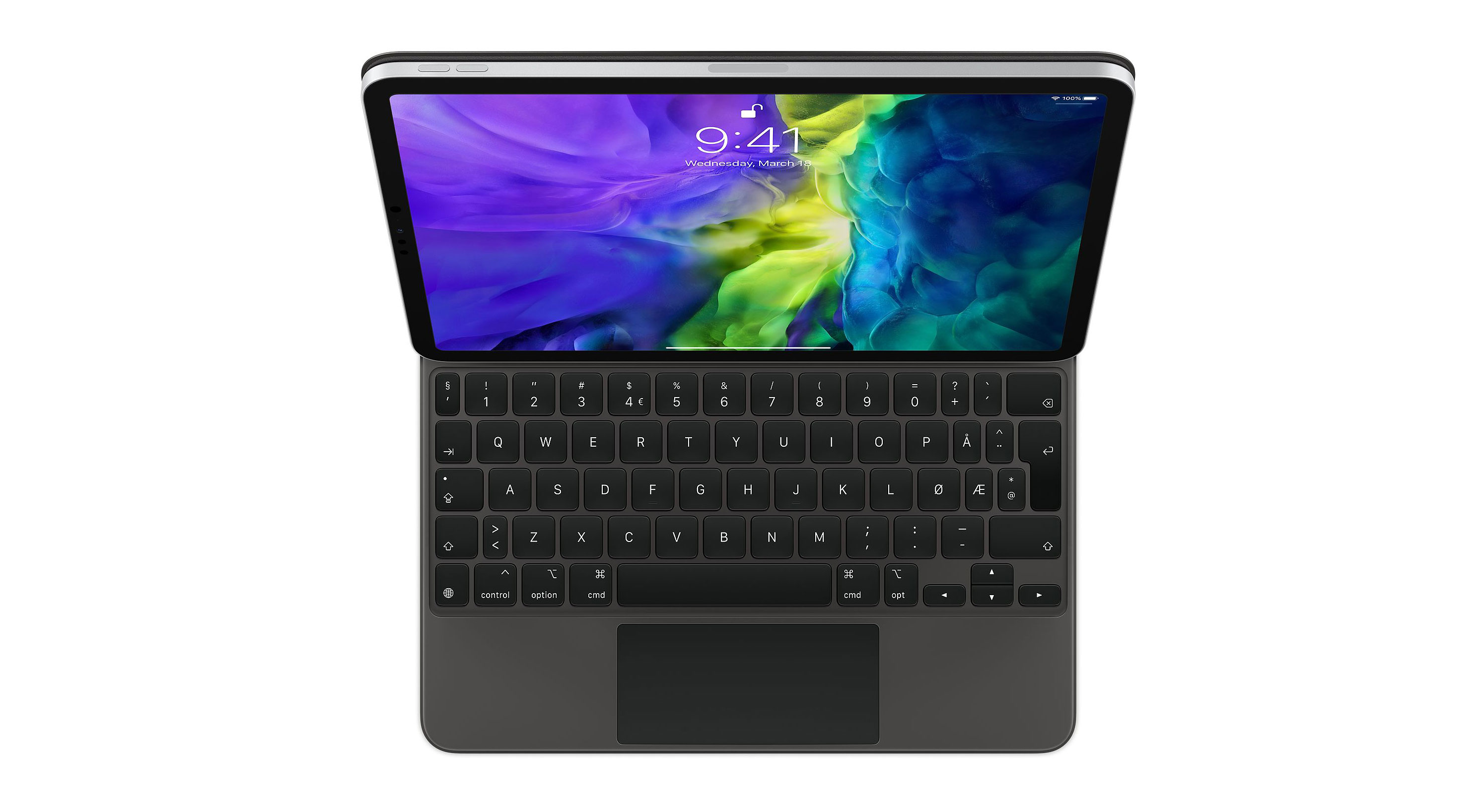Med det nye «magiske» tastatur-tilbehøret til iPad Pro er det etterhvert lite som skiller nettbrettet fra en laptop – takket være den nye støtten for mus og styreflate. Foto: Apple